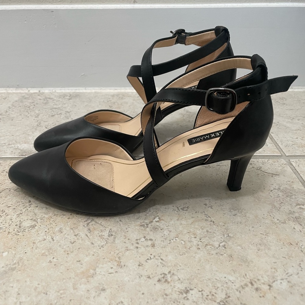 Alex Marie Taliena Black Wrap Around Pumps Black Size 6